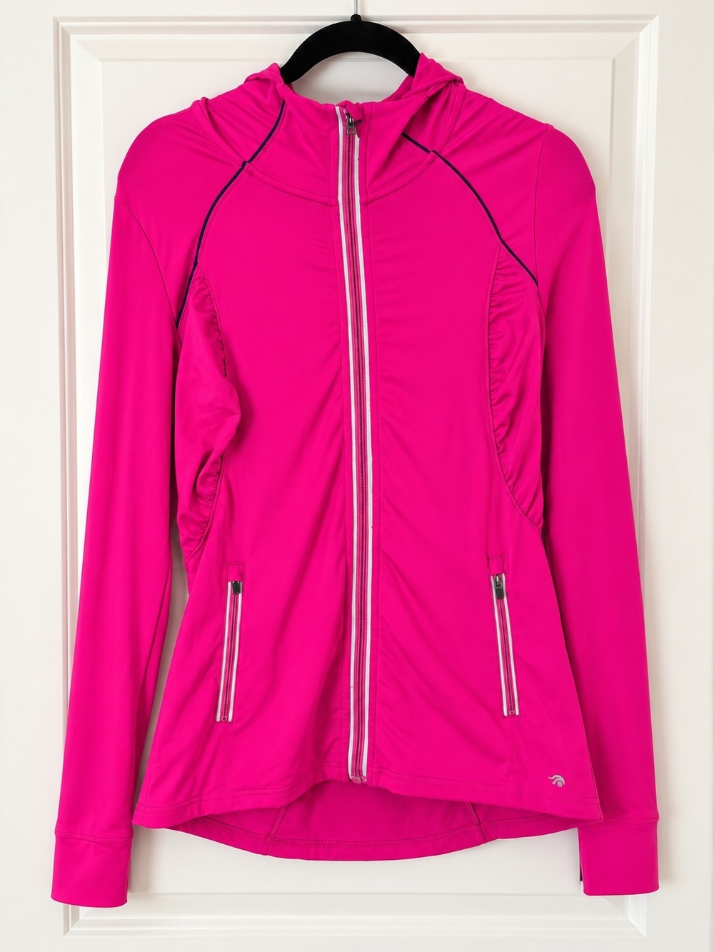 Women’s Bright Fuchsia Pink Full-Zip Hooded Athletic Jacket🏃‍♀️